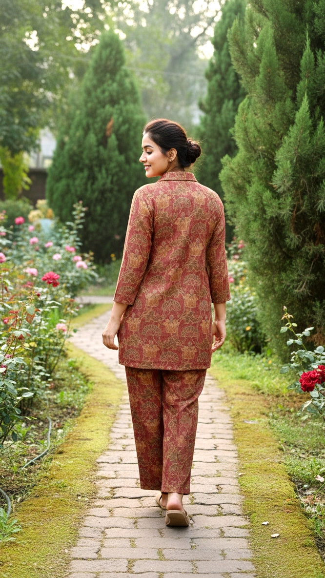 Elegant Pashmina Woolen Co-ord Set for Indian Women – Cozy Winter Style