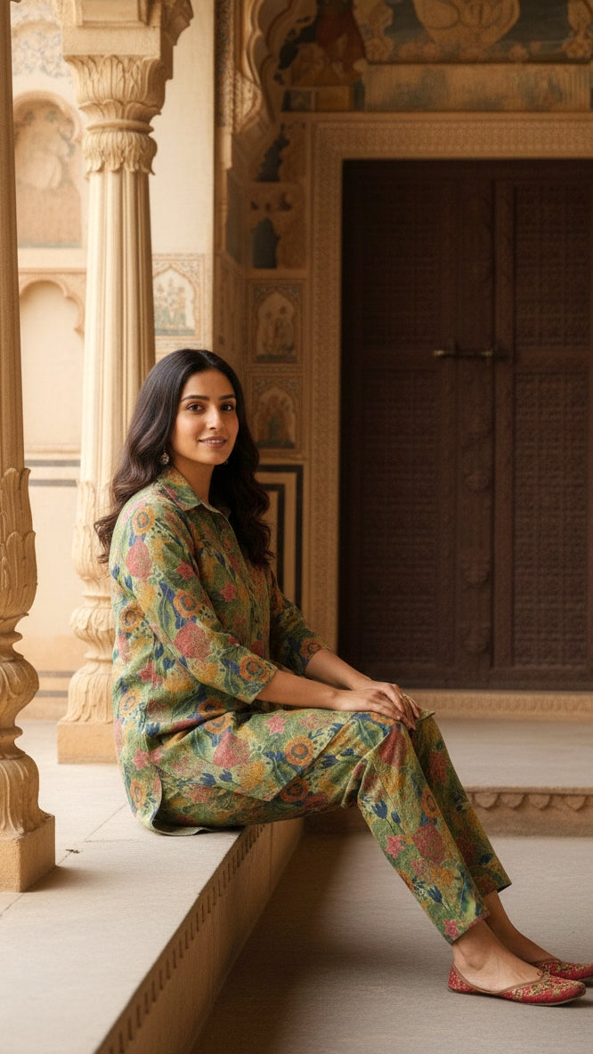 Elegant Pashmina Woolen Co-ord Set for Indian Women – Cozy Winter Style