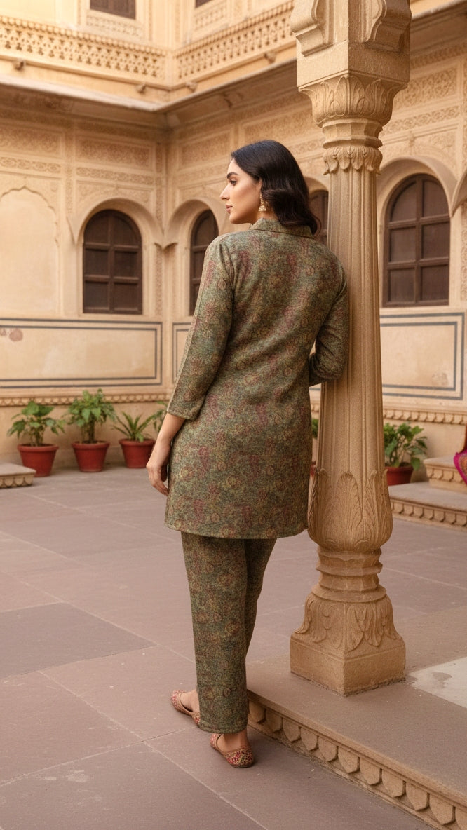 Elegant Pashmina Woolen Co-ord Set for Indian Women – Cozy Winter Style