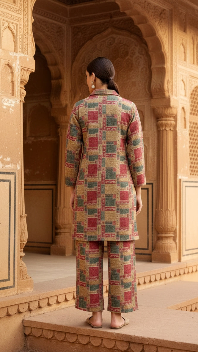 Elegant Pashmina Woolen Co-ord Set for Indian Women – Cozy Winter Style