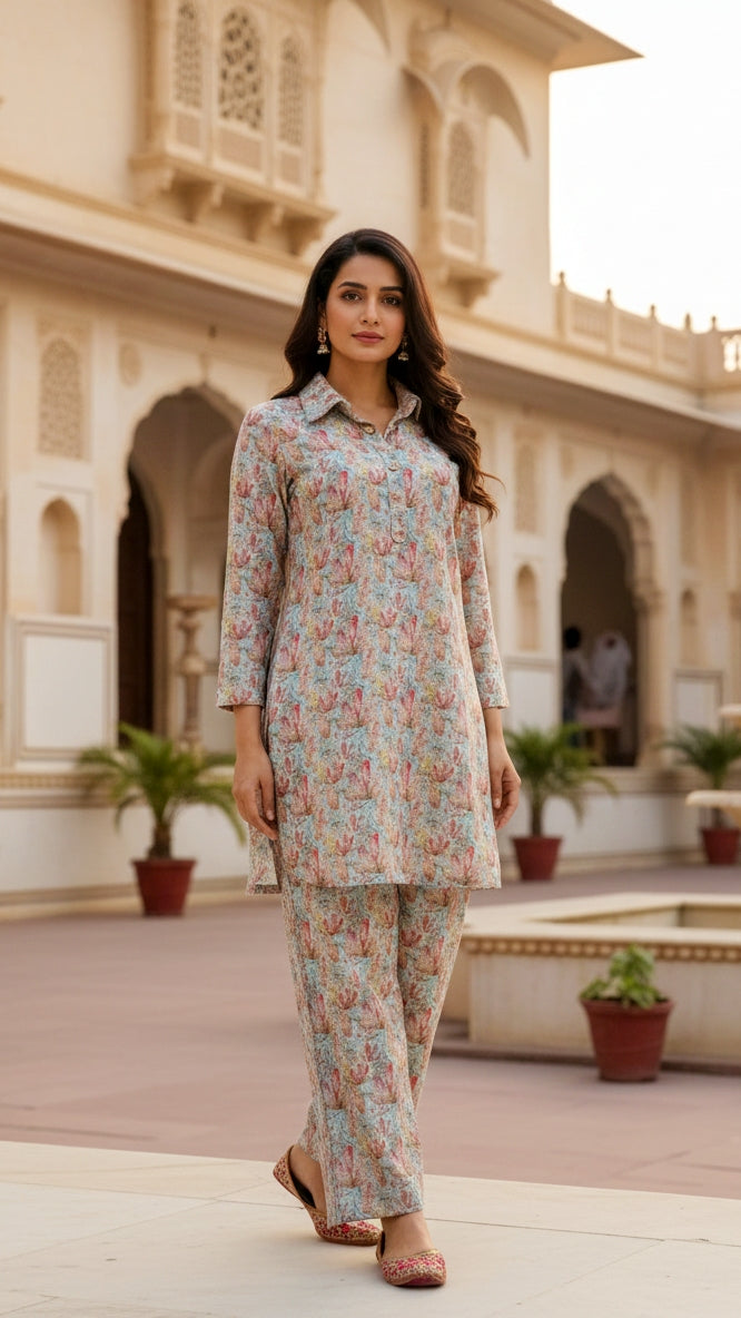 Elegant Pashmina Woolen Co-ord Set for Indian Women – Cozy Winter Style