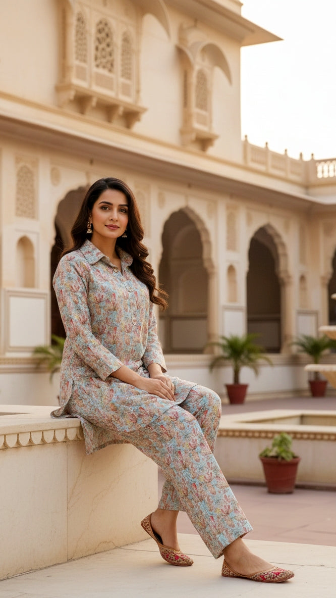 Elegant Pashmina Woolen Co-ord Set for Indian Women – Cozy Winter Style