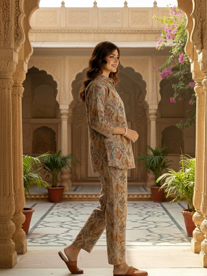 Elegant Pashmina Woolen Co-ord Set for Indian Women – Cozy Winter Style