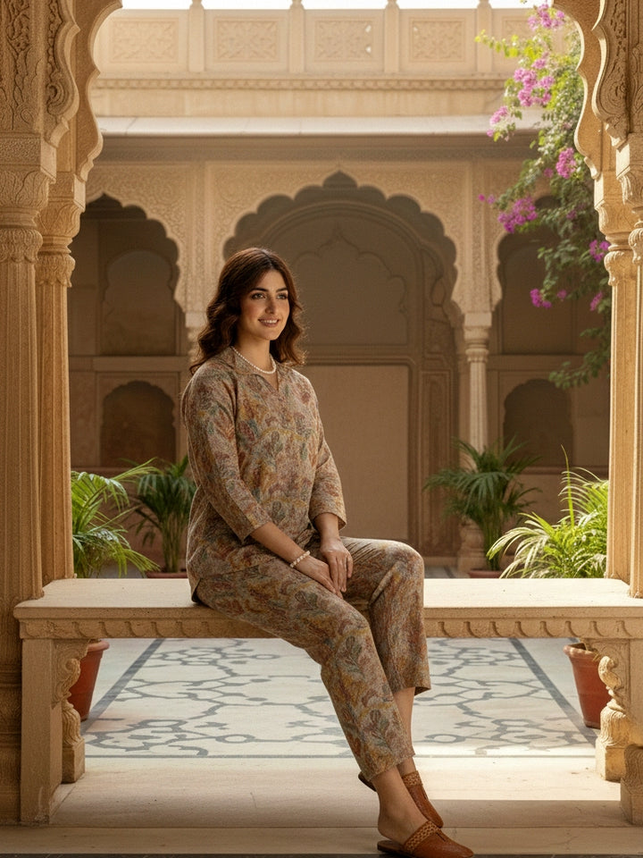 Elegant Pashmina Woolen Co-ord Set for Indian Women – Cozy Winter Style