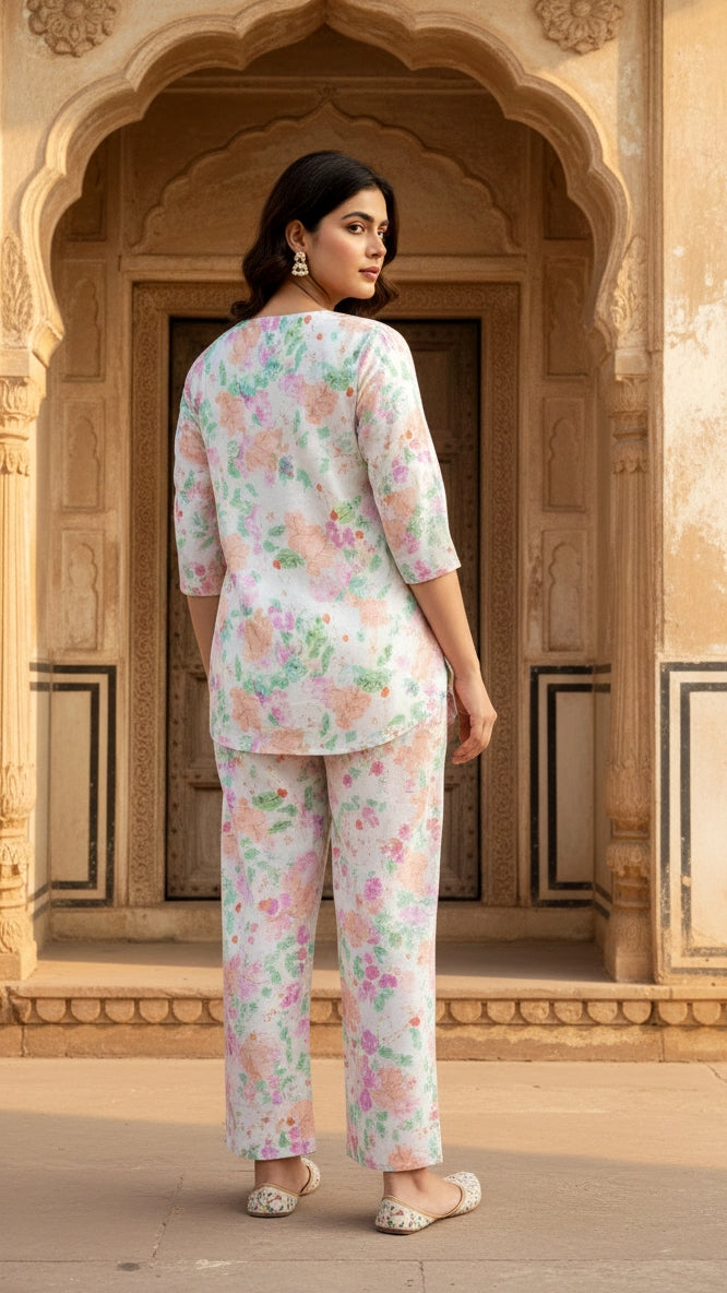 Floral Jaal Cotton Printed Co-ord Set