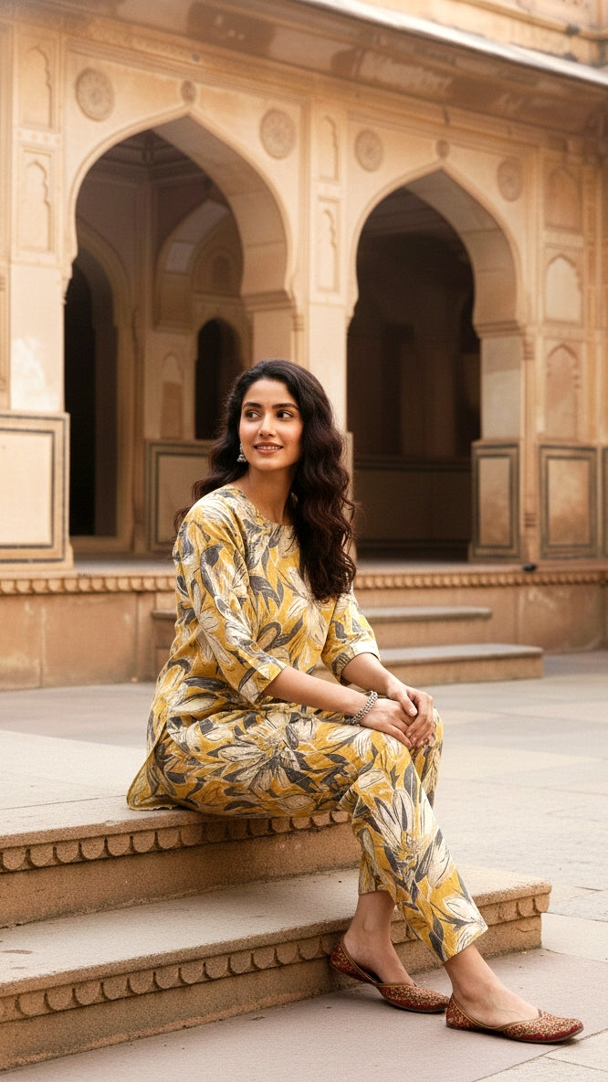 COTTON PRINTED CORD SET