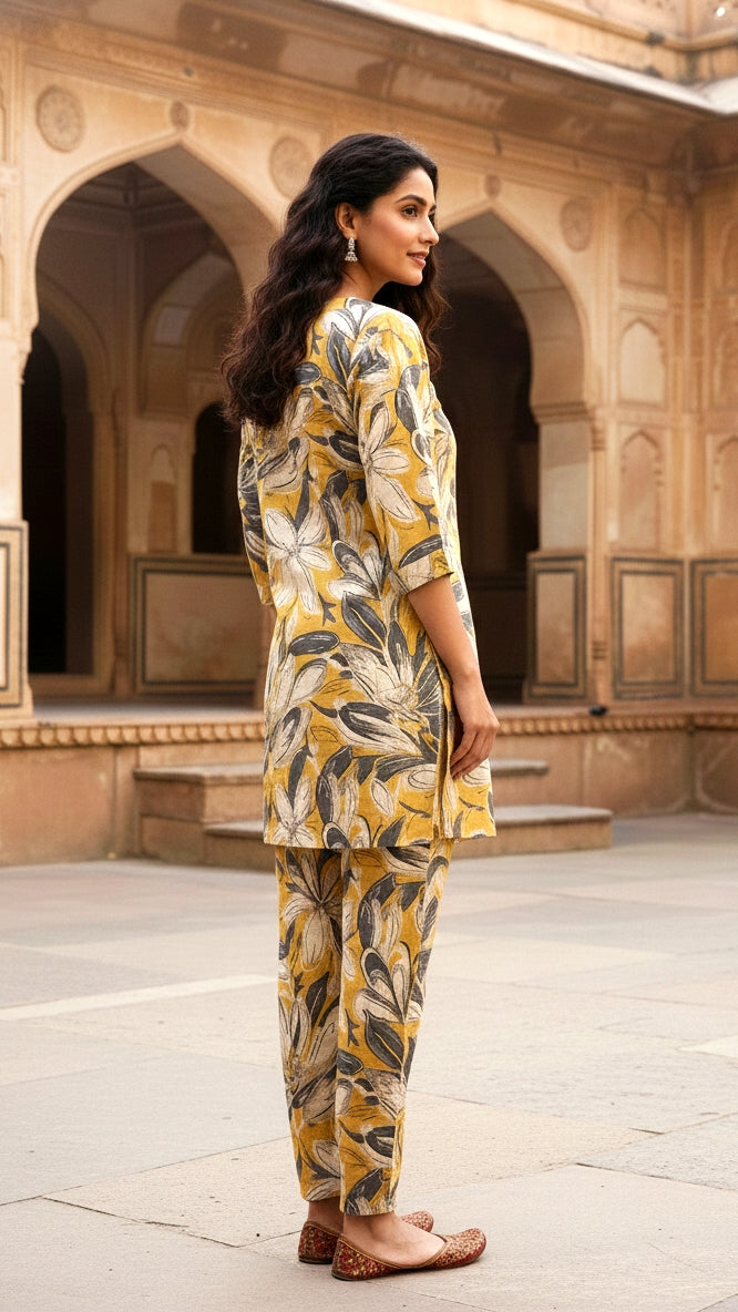 COTTON PRINTED CORD SET