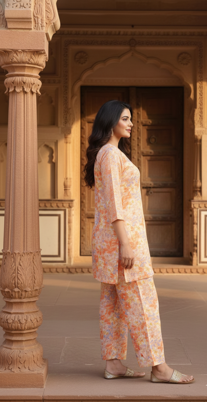 Floral Jaal Cotton Printed Co-ord Set