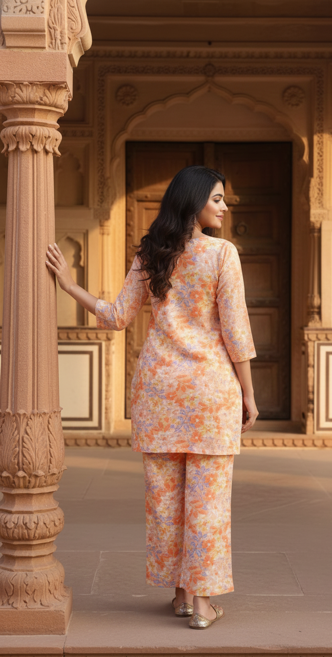 Floral Jaal Cotton Printed Co-ord Set