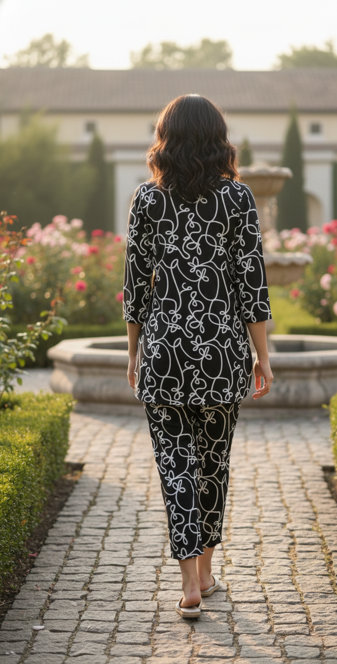 BLACK Printed Co-ord Set