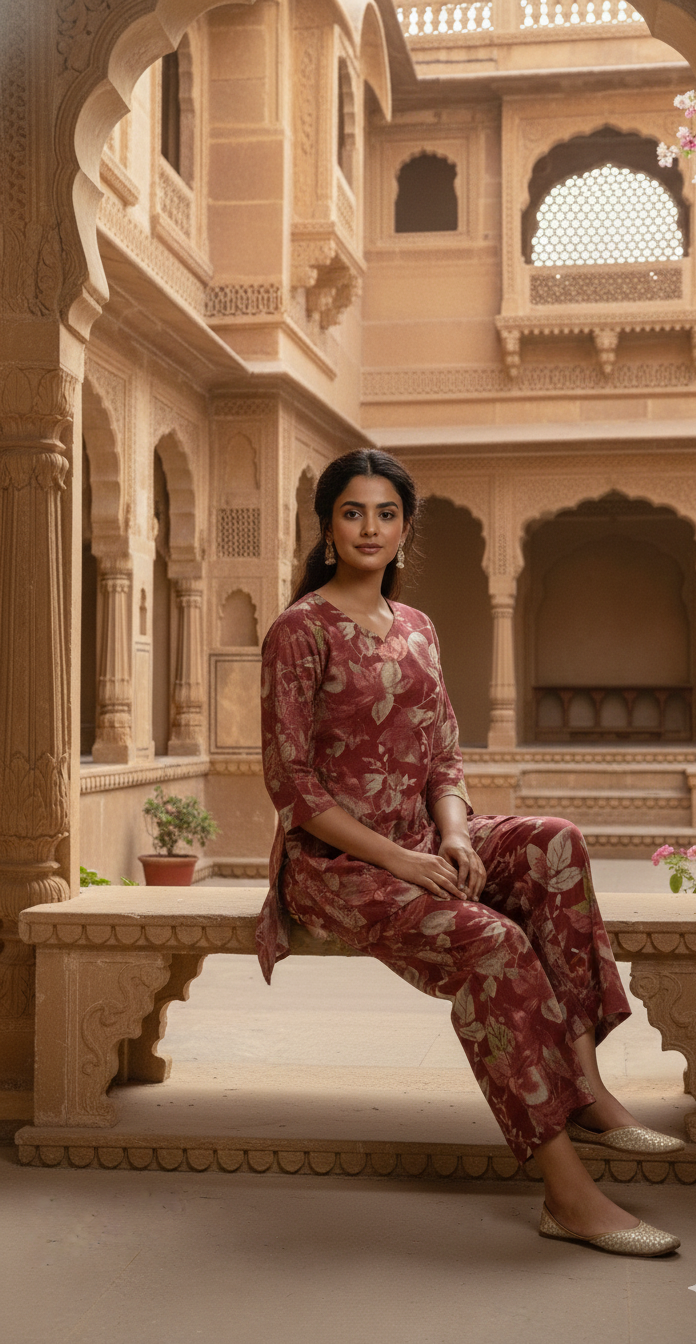 Cotton Printed Co-ord Set-