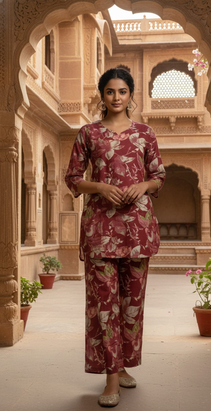 Cotton Printed Co-ord Set-