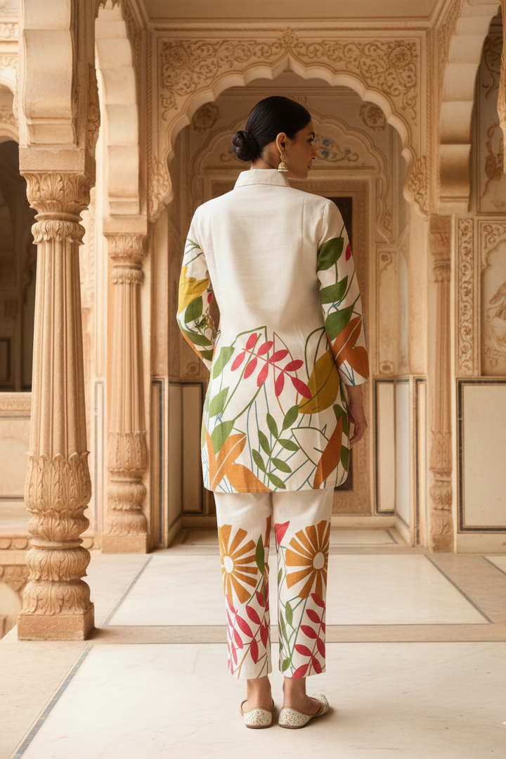 solid printed cotton cord set