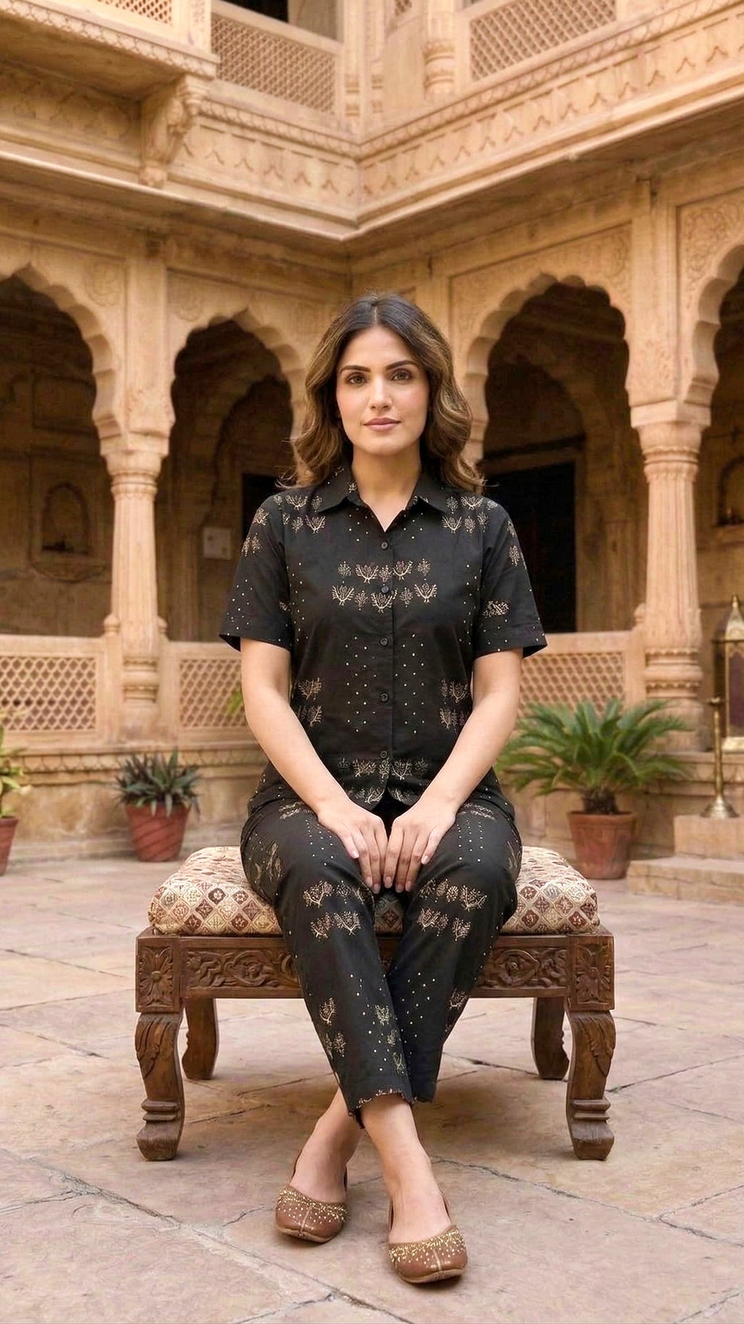 Noir Sanskriti Cotton Co-ord Set – Heritage Luxe Ethnic Ensemble
