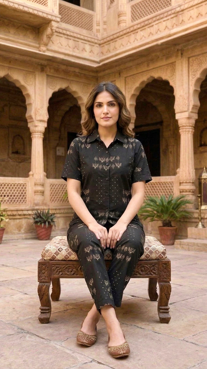 Noir Sanskriti Cotton Co-ord Set – Heritage Luxe Ethnic Ensemble