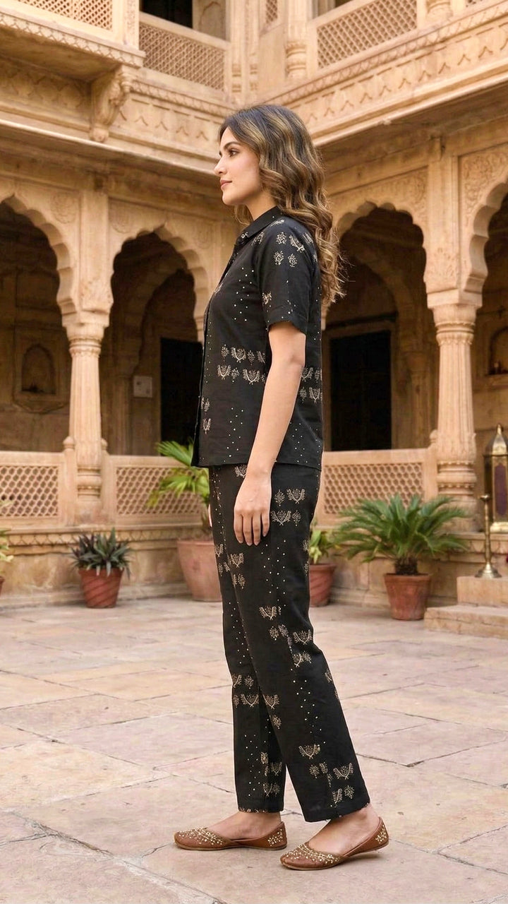 Noir Sanskriti Cotton Co-ord Set – Heritage Luxe Ethnic Ensemble