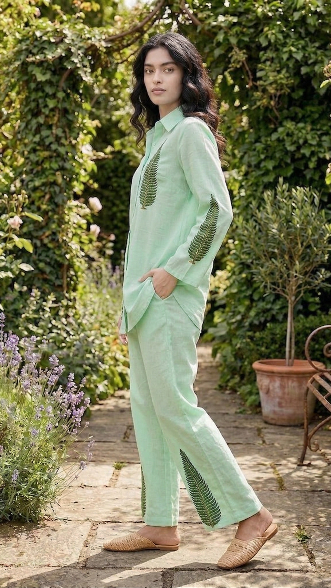 Verdant Muse Leaf Print Co-ord Set