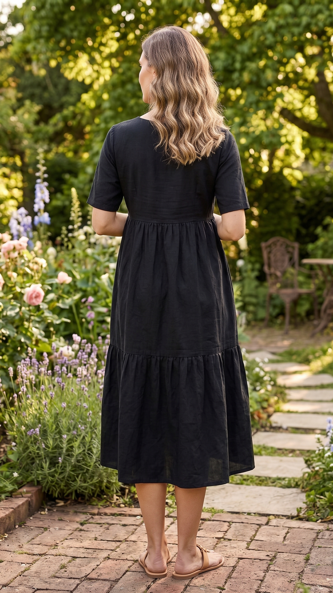 Black Cotton Maternity Dress
