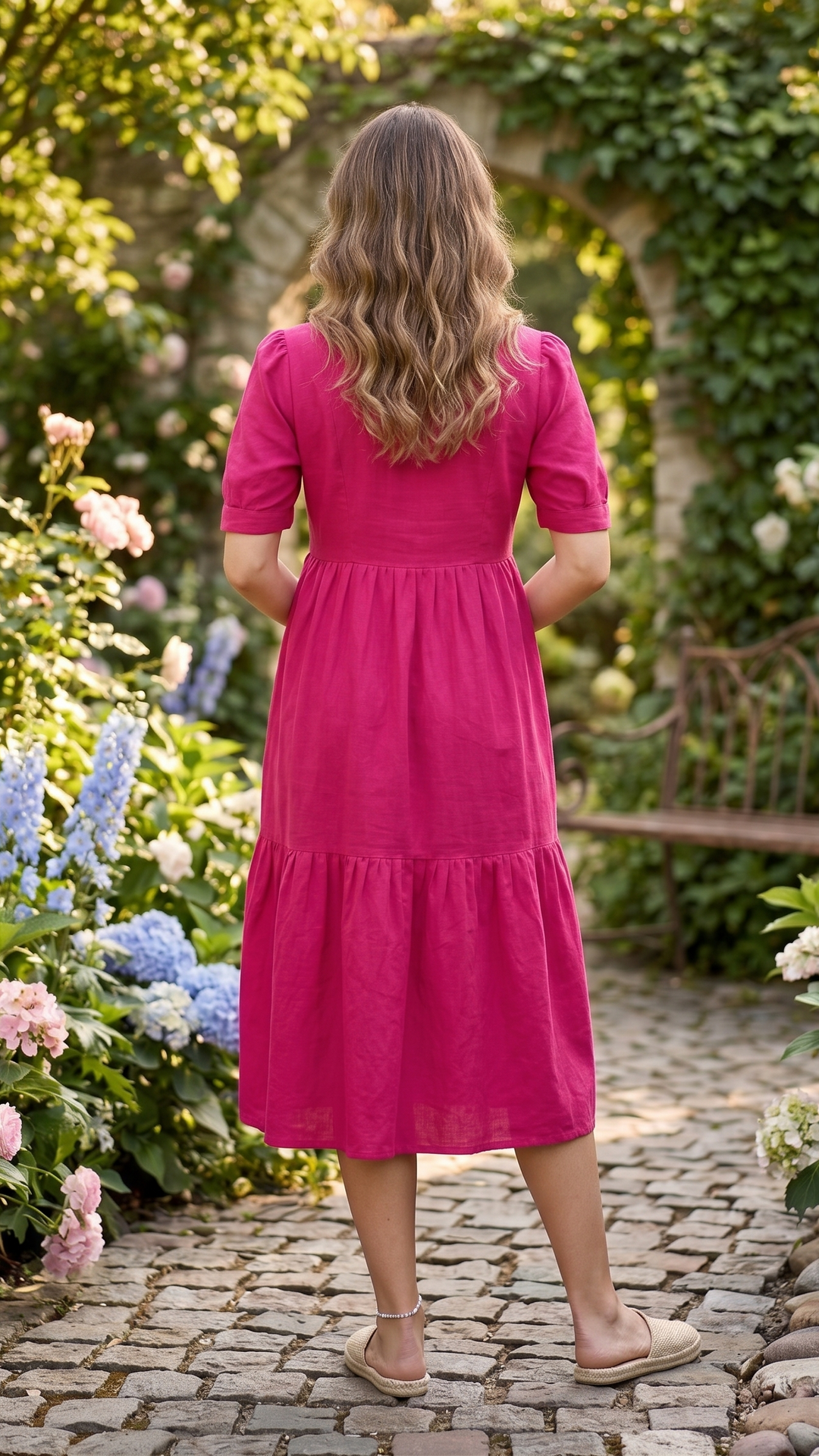 Rosy Bloom Maternity Cotton Dress