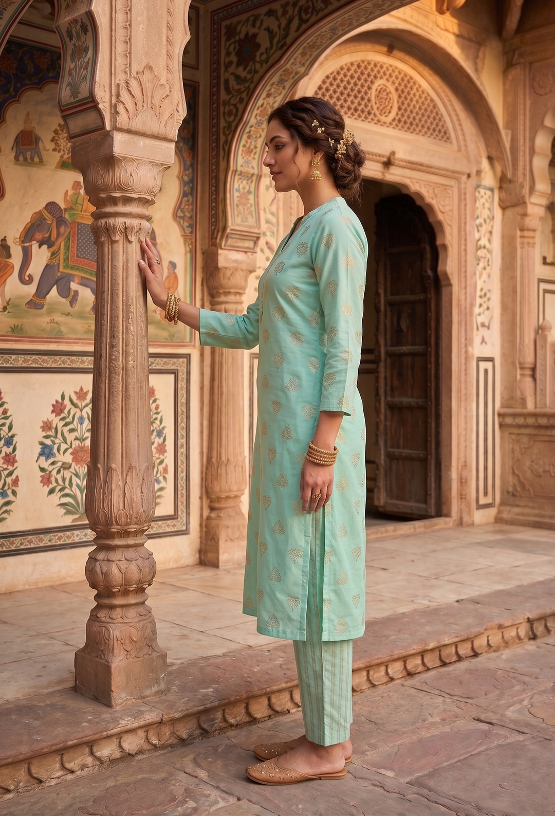 Neelambari Cotton Kurta Set