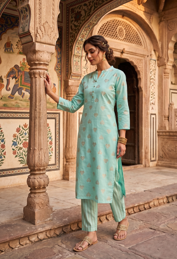 Neelambari Cotton Kurta Set
