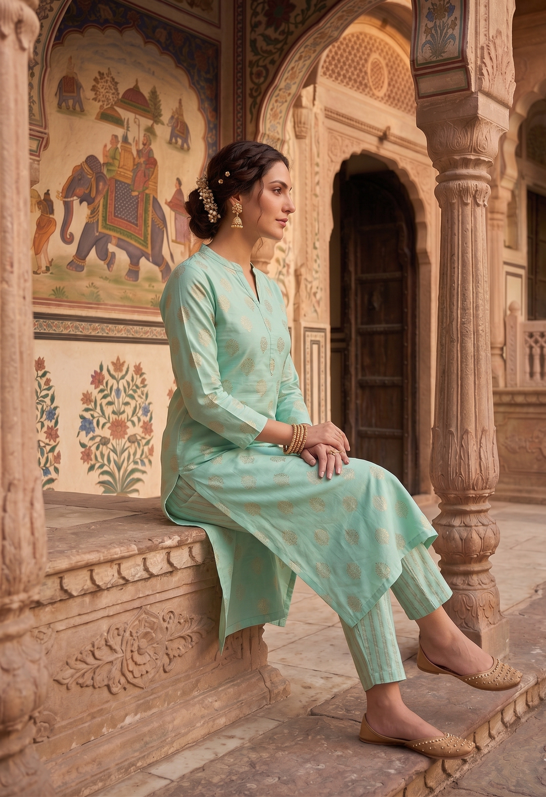 Neelambari Cotton Kurta Set