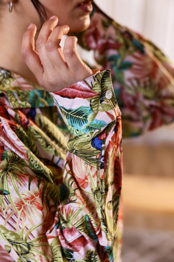 Women's Tropical Jungle Print Shirt - Bold & Vibrant | Women's Shirt | Shop stylish women's clothing online at Label Flavia |