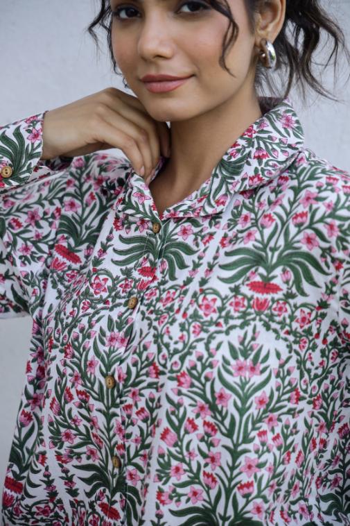 multi color cotton printed women shirt