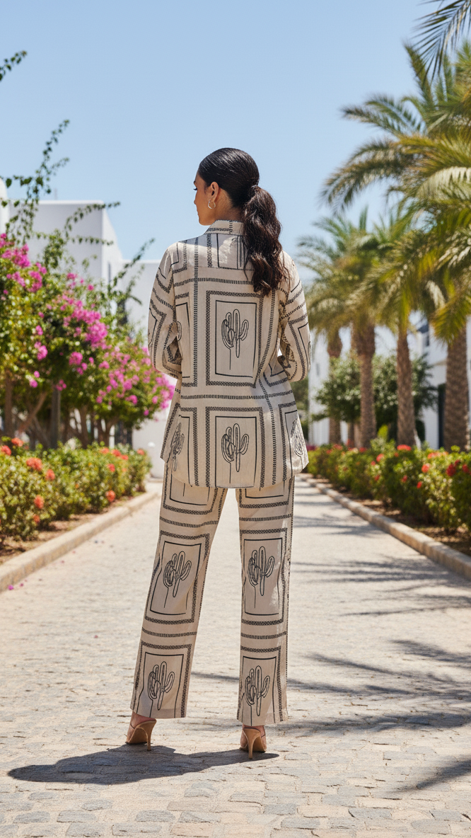 Structured Stripe & Cactus Loungewear