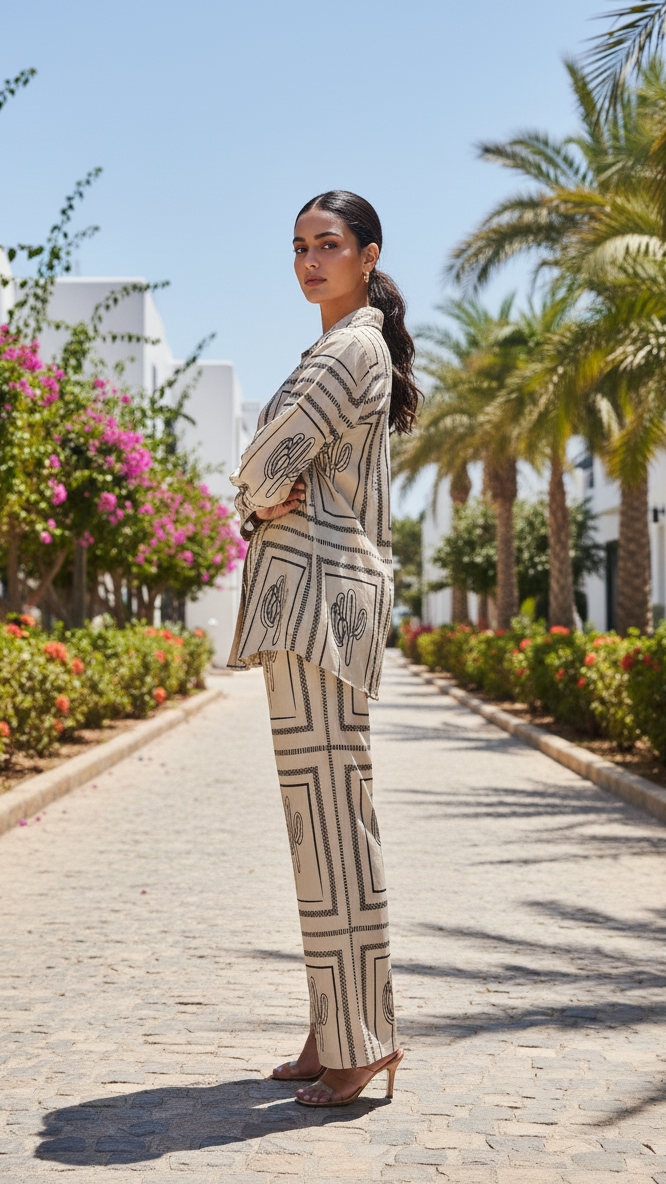 Structured Stripe & Cactus Loungewear