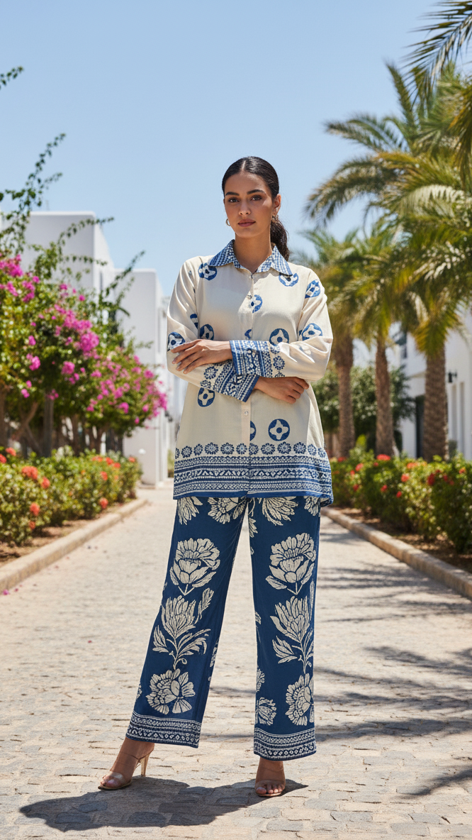 Indigo Floral Resort Co-ord Set