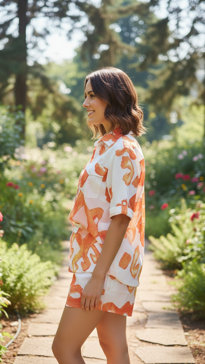 Tangerine Dream Abstract Shorts Set