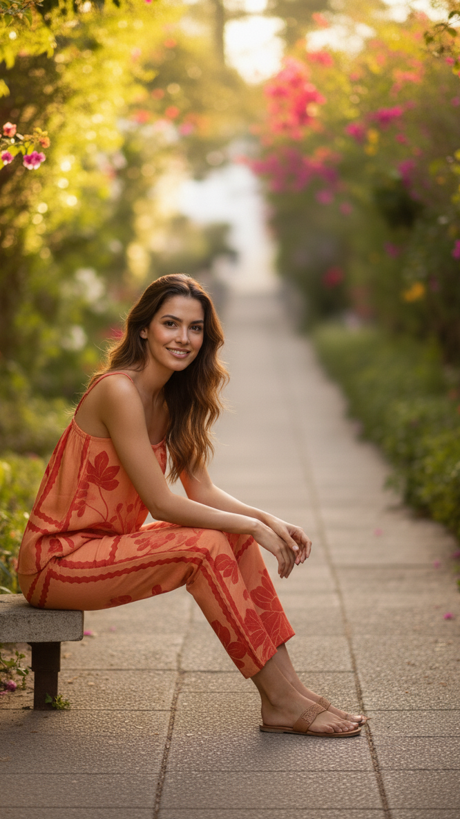 Sunset Floral Cami & Trouser Co-ord