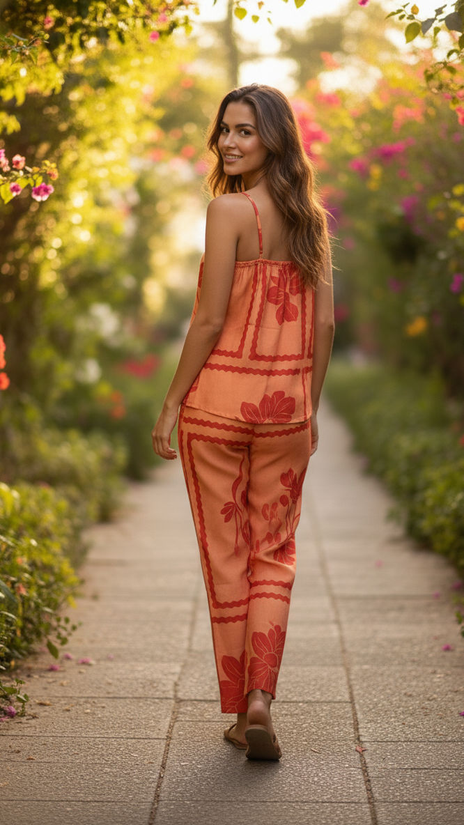 Sunset Floral Cami & Trouser Co-ord