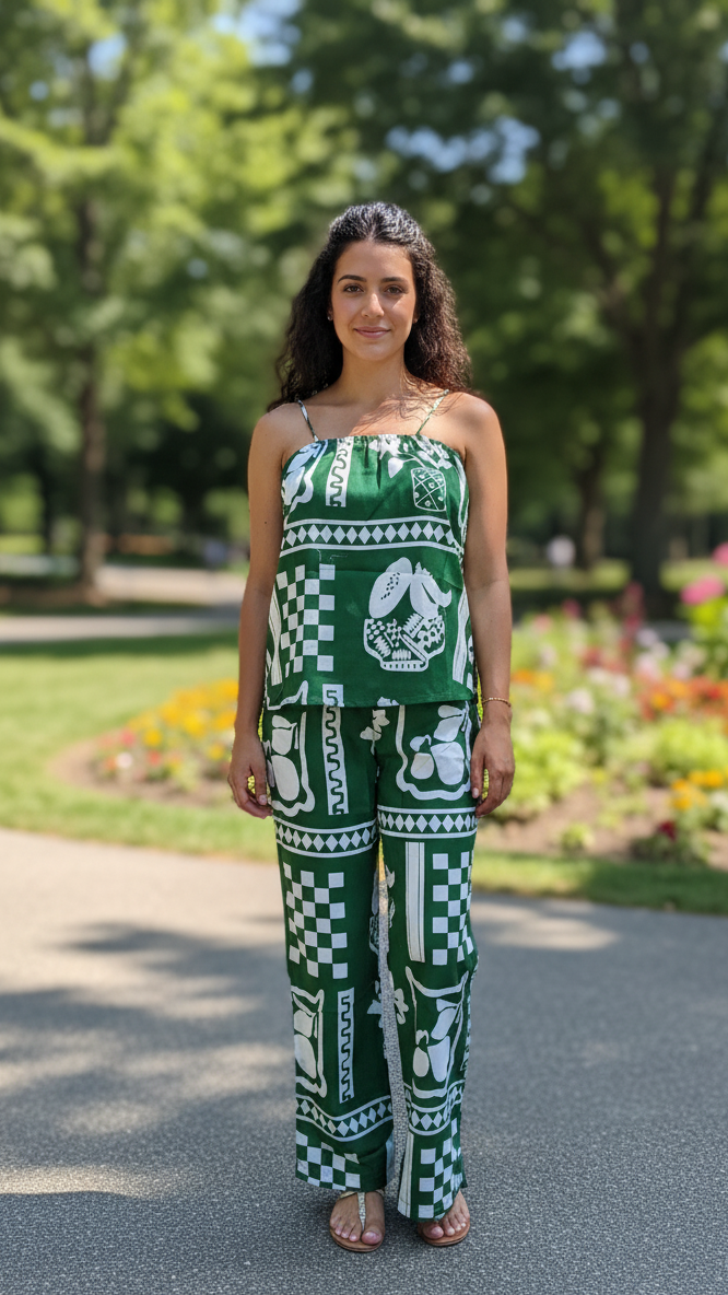 Tropical Green Printed Co-ord Set