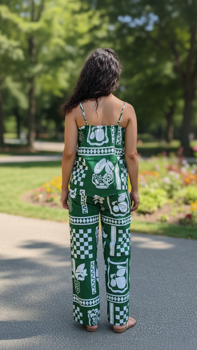 Tropical Green Printed Co-ord Set