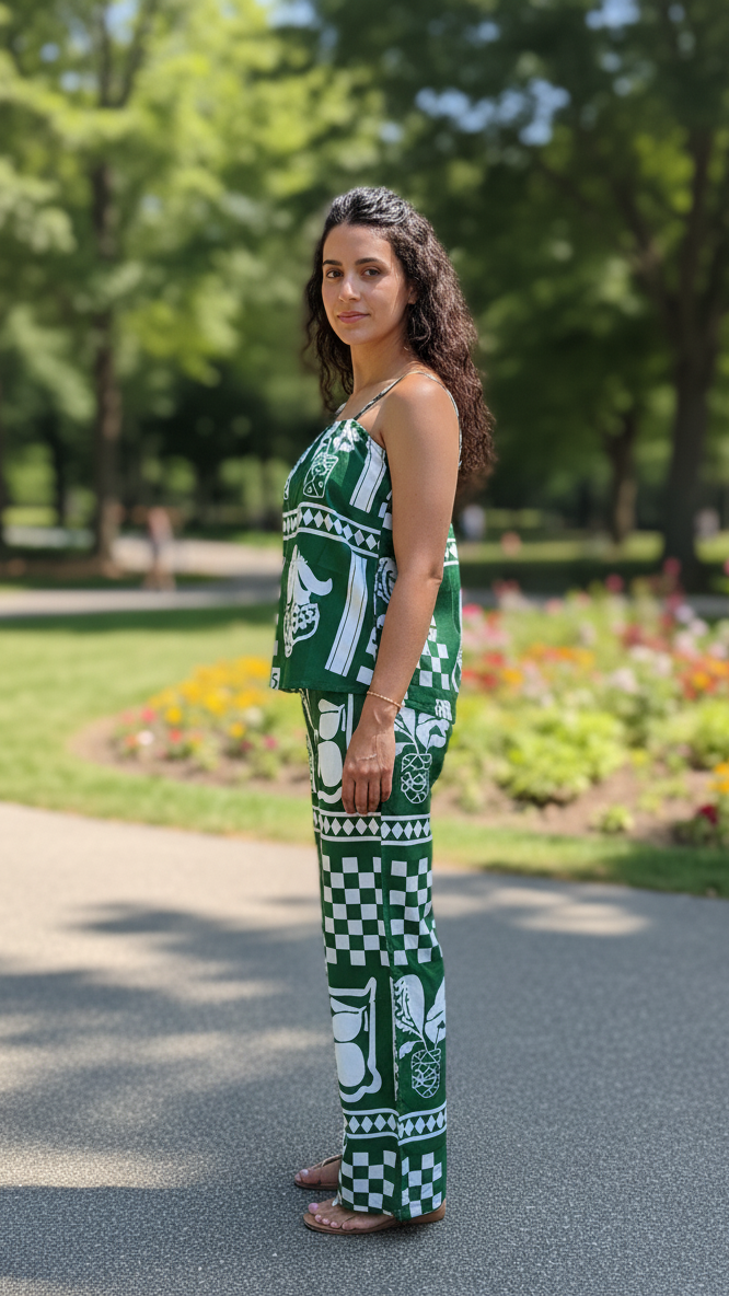 Tropical Green Printed Co-ord Set
