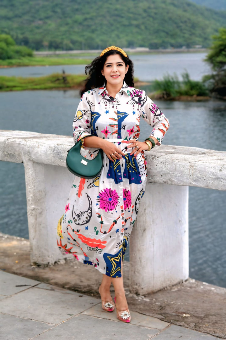 Bohemian Mystic Print Midi Dress