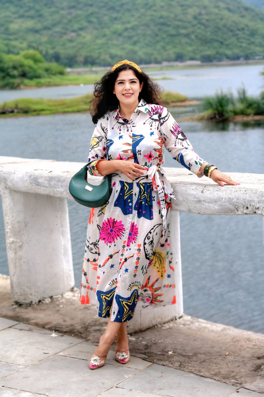 Bohemian Mystic Print Midi Dress