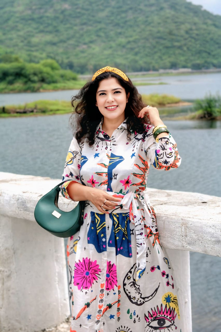 Bohemian Mystic Print Midi Dress