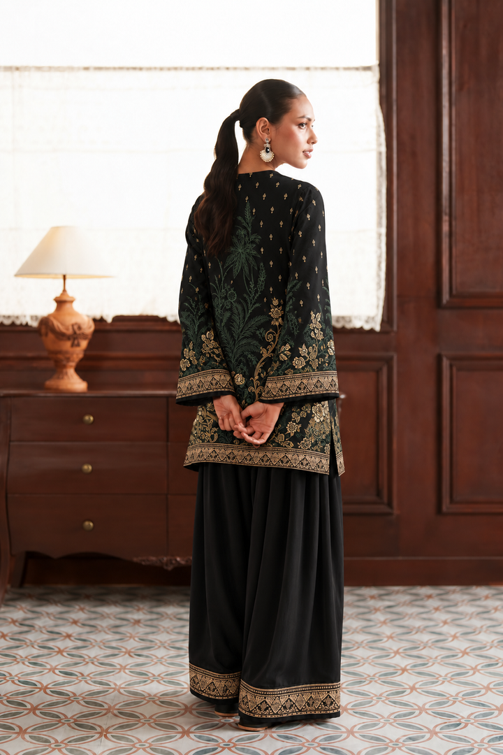 Midnight Garden Palazzo Farsi Salwar back view