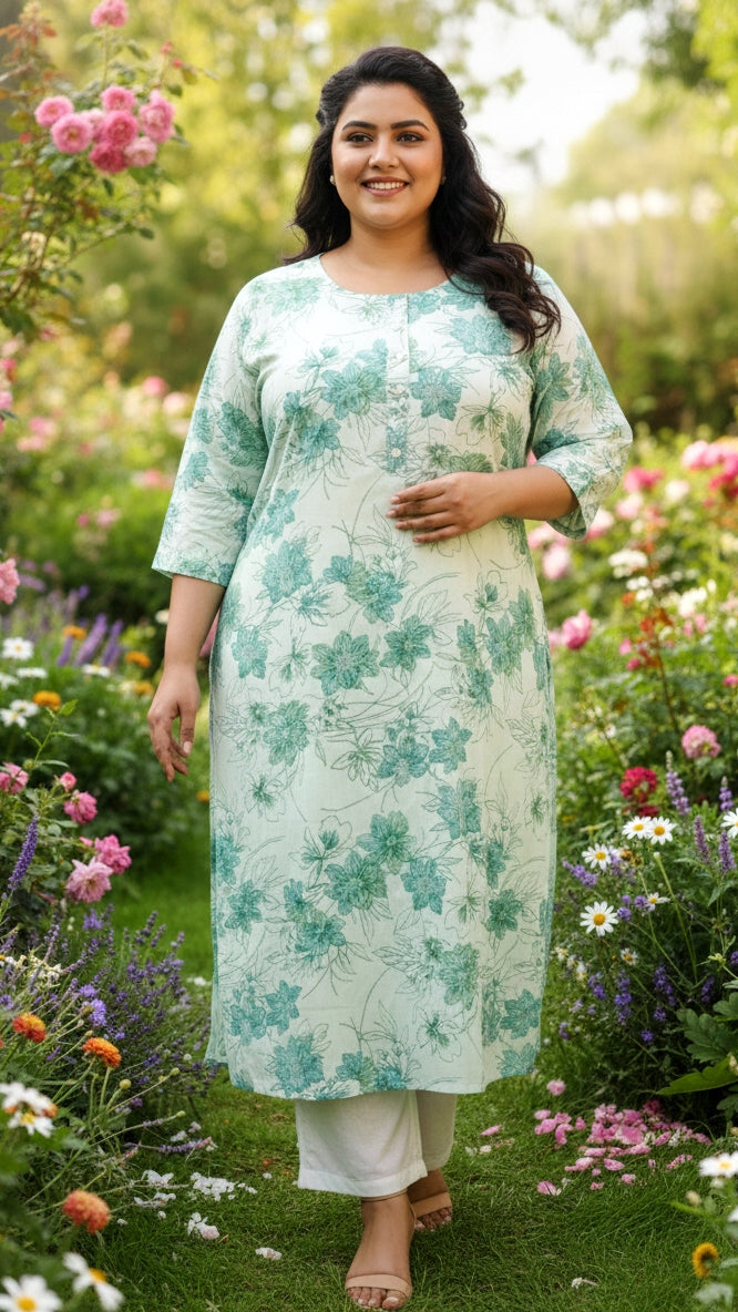 Plus Size Printed Kurta