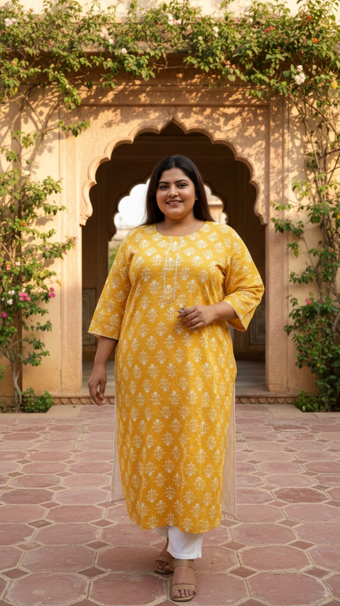 Plus Size Printed Kurta