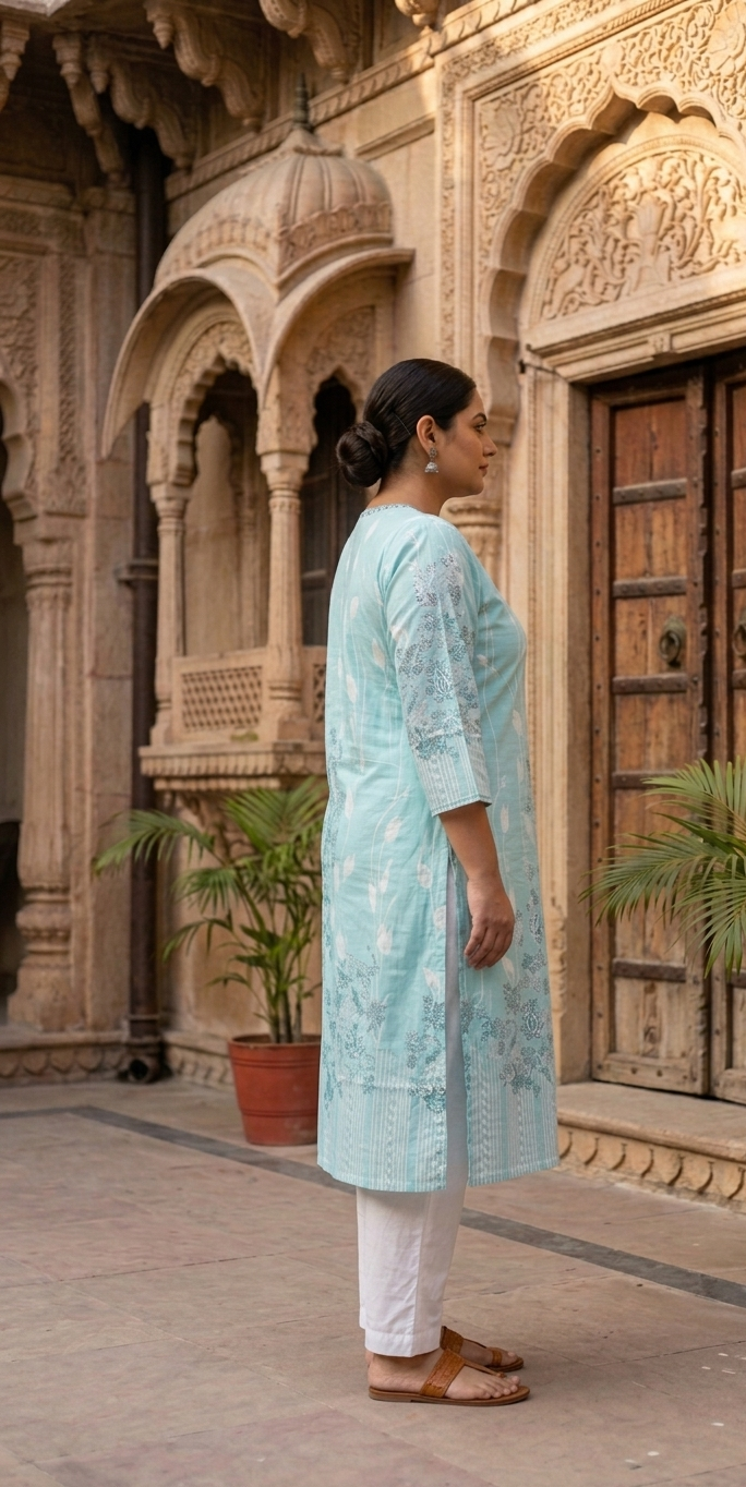 Aqua Fern  Kurti