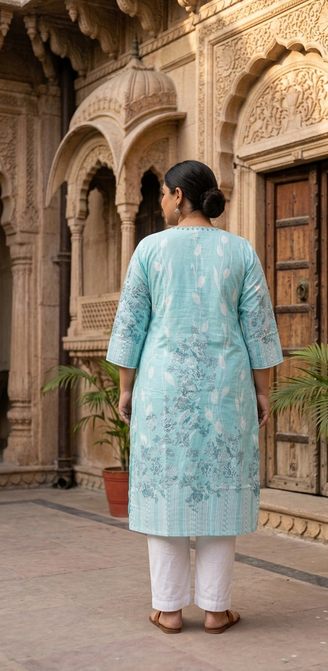 Aqua Fern  Kurti