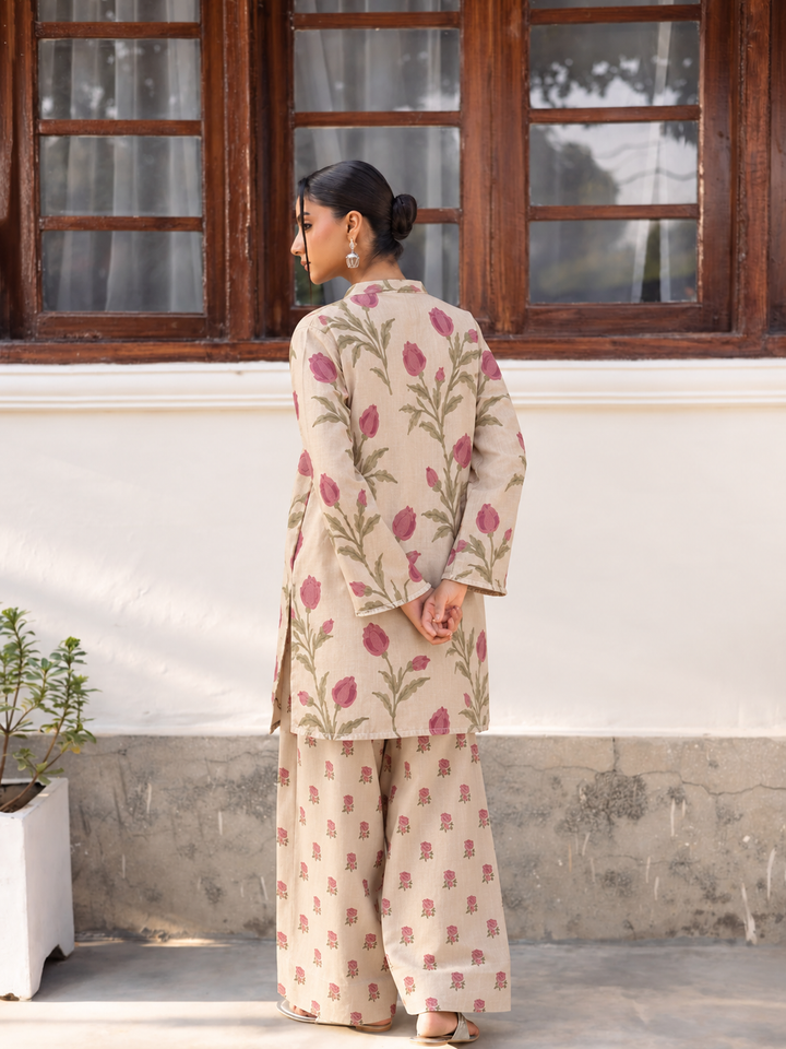 Ivory Rose Bud Farsi Salwar back view