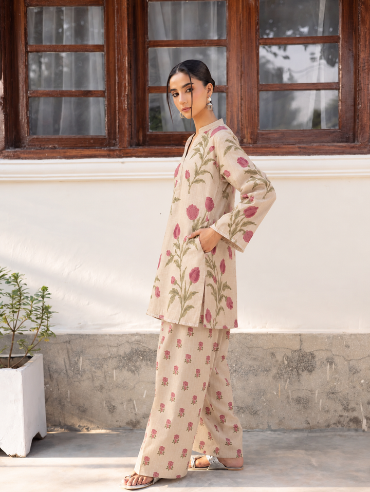 Ivory Rose Bud Farsi Salwar side view