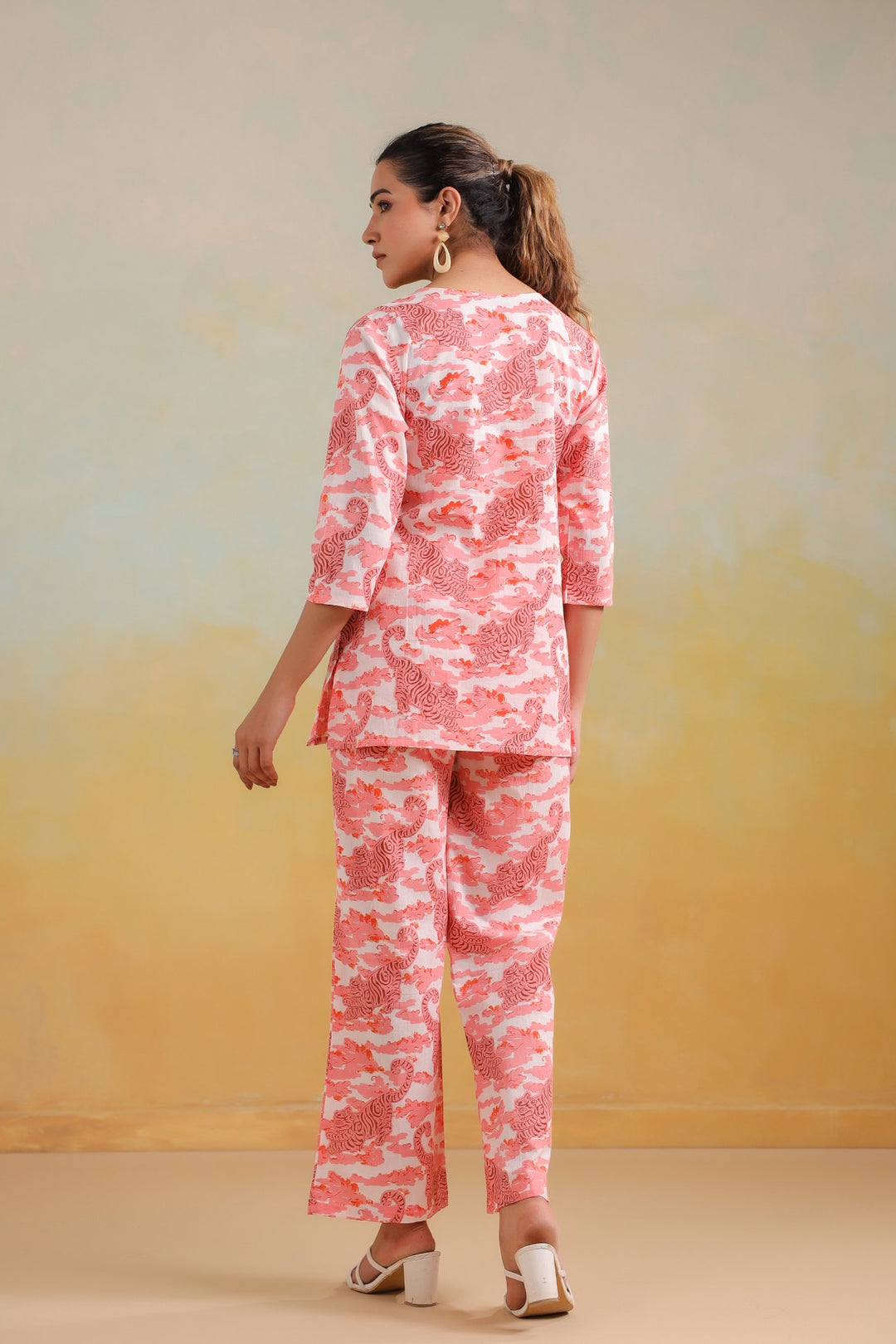 Blush Mirage – Elegant Handcrafted Print Co-ord Set