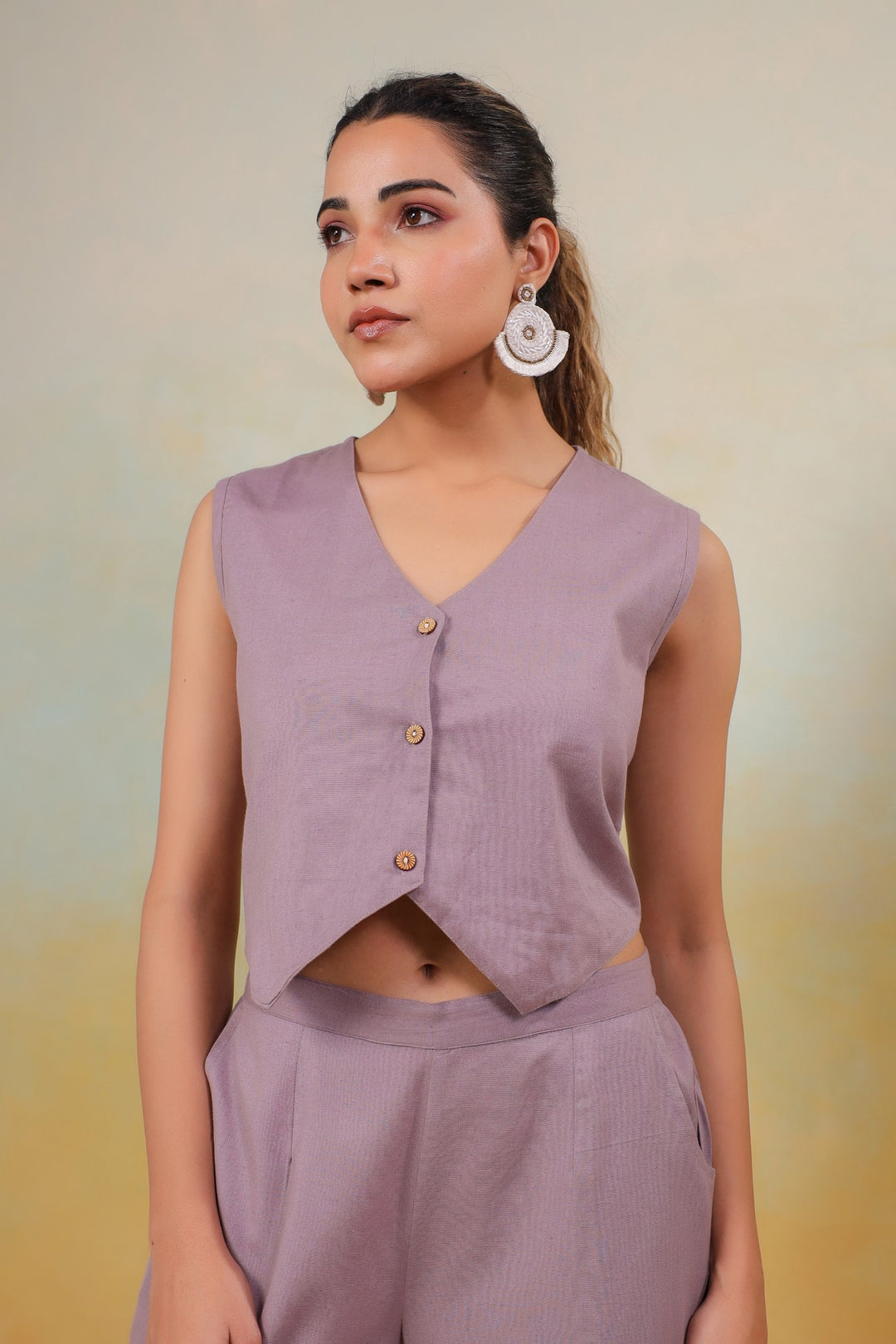 Serene Elegance – Mauve Cotton Co-Ord Set