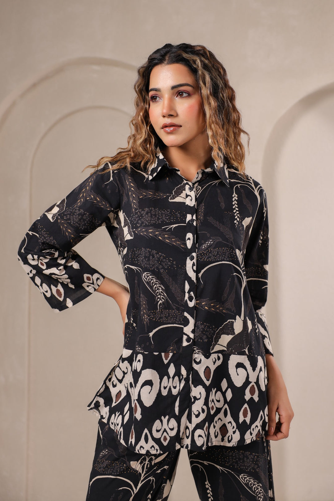 Midnight Muse – Black Abstract Print Co-Ord Set